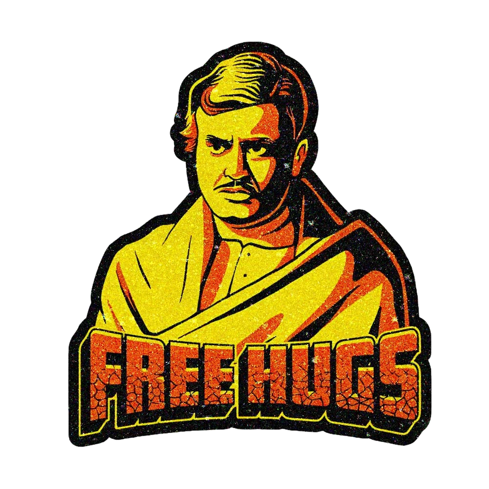 Free Hugs Glitter Sticker